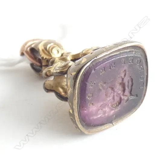 (19660) VICT. ROLLED GOLD FOB SEAL CUT 'FORGET ME NOT'