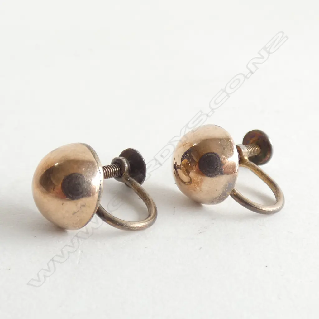 PAIR 9CT ROSE GOLD SCREW ON EARRINGS Image 1++