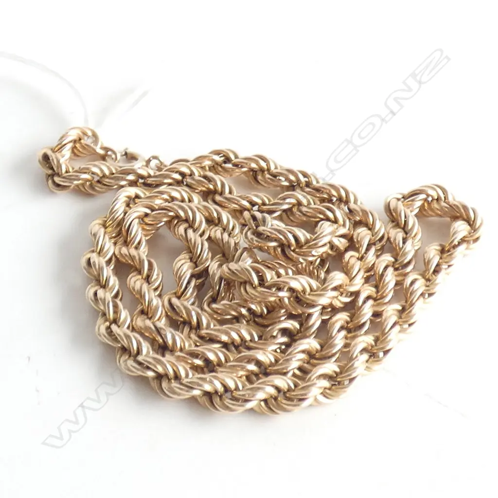 (19998) 9CT LONG ROPE TWIST NECK CHAIN 26gms Image 1++