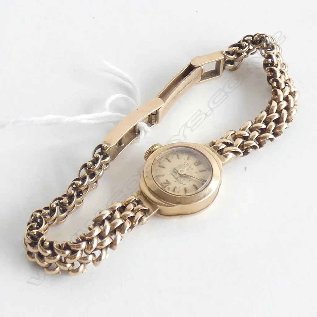9CT VINTAGE ACCURIST 21 JEWEL NOT GOING GOLD STRAP 13.15gms Image 1++