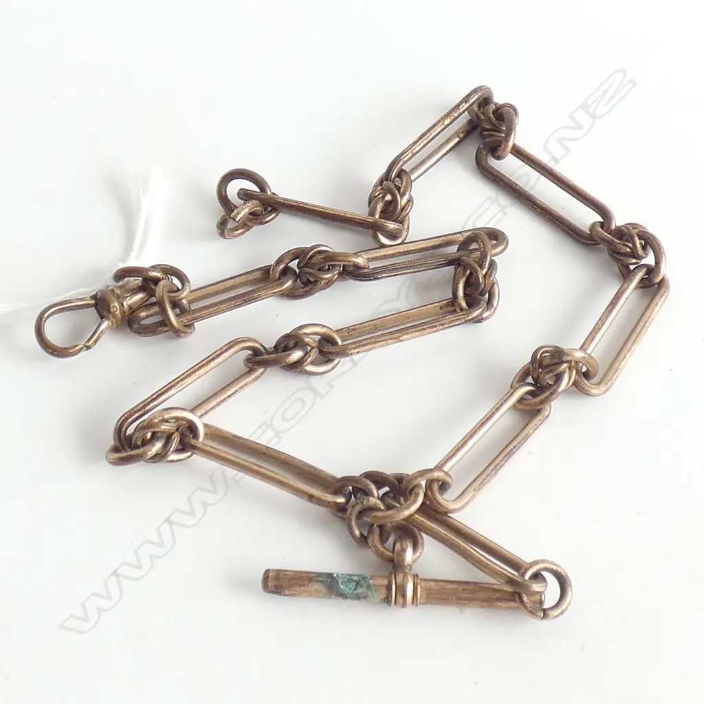 ANTIQUE ROLLED GOLD FOB CHAIN L.380mm Image 1++