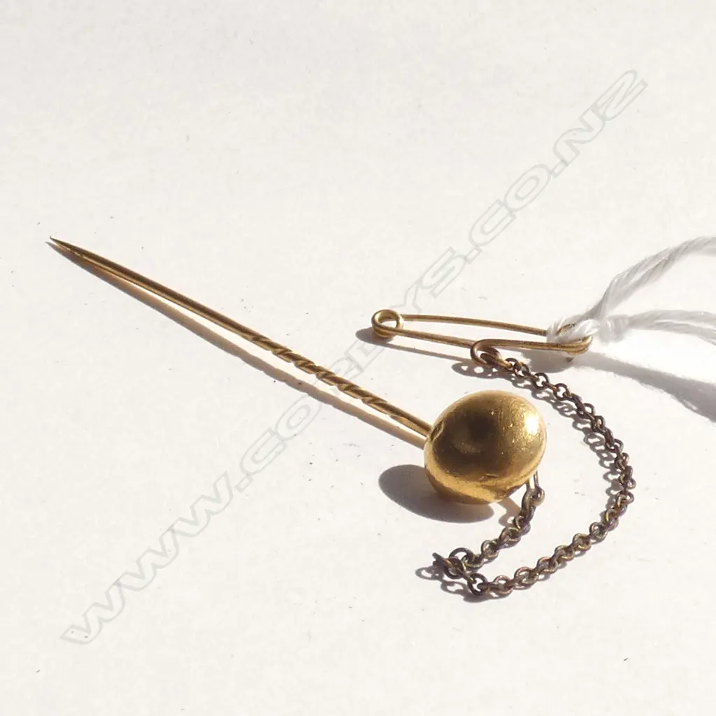 18CT+ GOLD 'NUGGET' TYPE TIE PIN 3.48GMS Image 1++