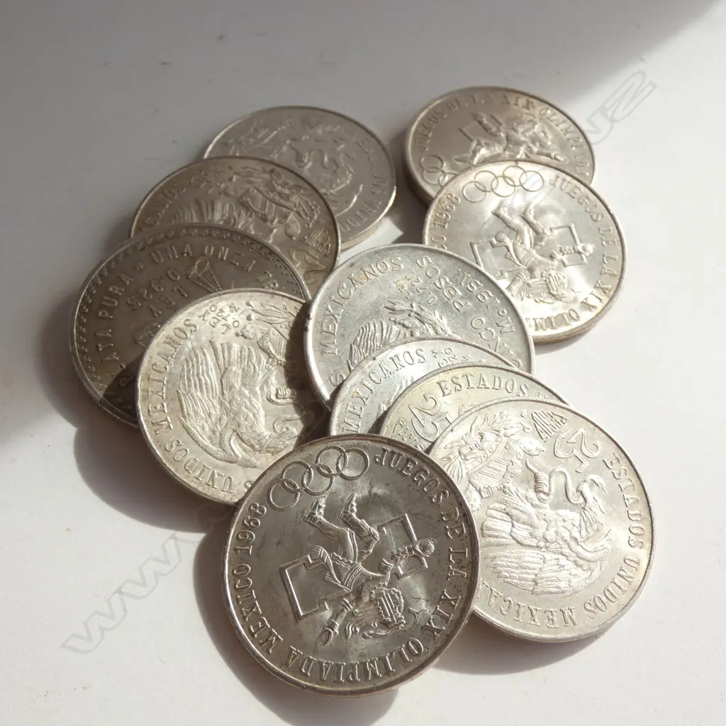 12 MEXICAN SILVER TOKENS 287 GRAMS  Image 1++