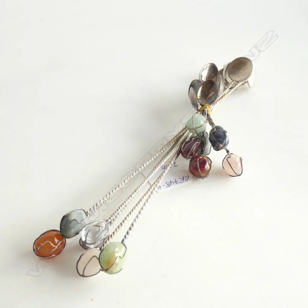 2 SETS OF 6 SPOON SETS. AGATE STONE HANDLES Image 1++