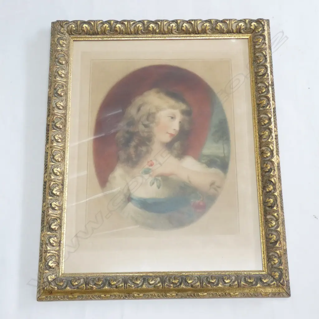 19THC AQUATINT ENGRAVING GEO.III'S DAUGHTER Image 1++