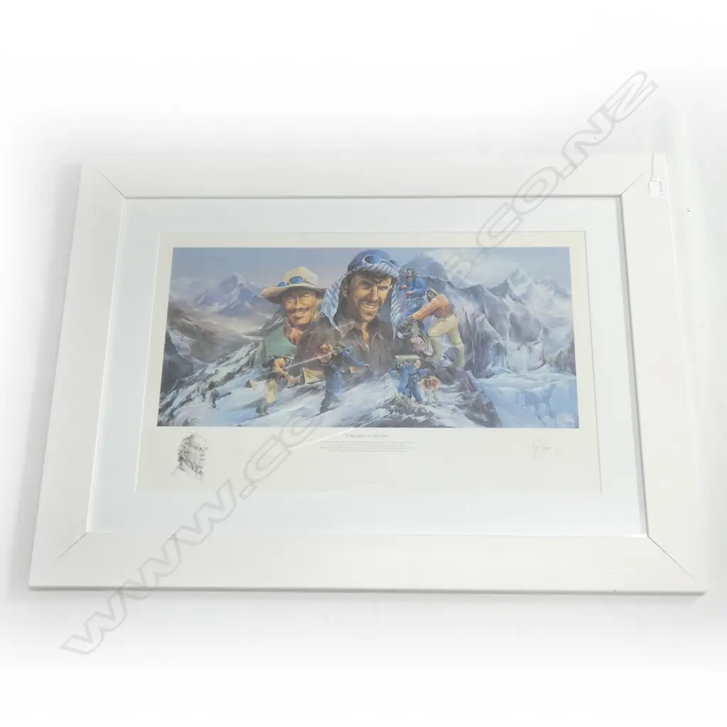 CRAIG PRIMROSE & ED HILLARY SIGNED PRINT 'A MOMENT IN HISTORY' 305x645mm Image 1++
