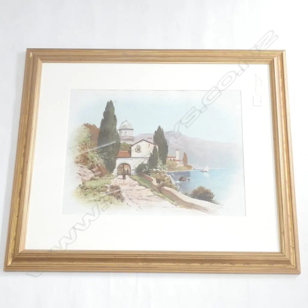 W. OBRONSKI LITHOGRAPH ITALIAN MONESTRY  Image 1++