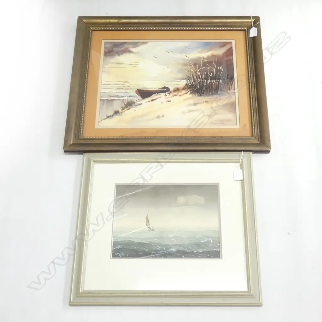 2 W/CS JOHN MITCHELL & ELENOR FILE SEASCAPES 310x410mm Image 1++