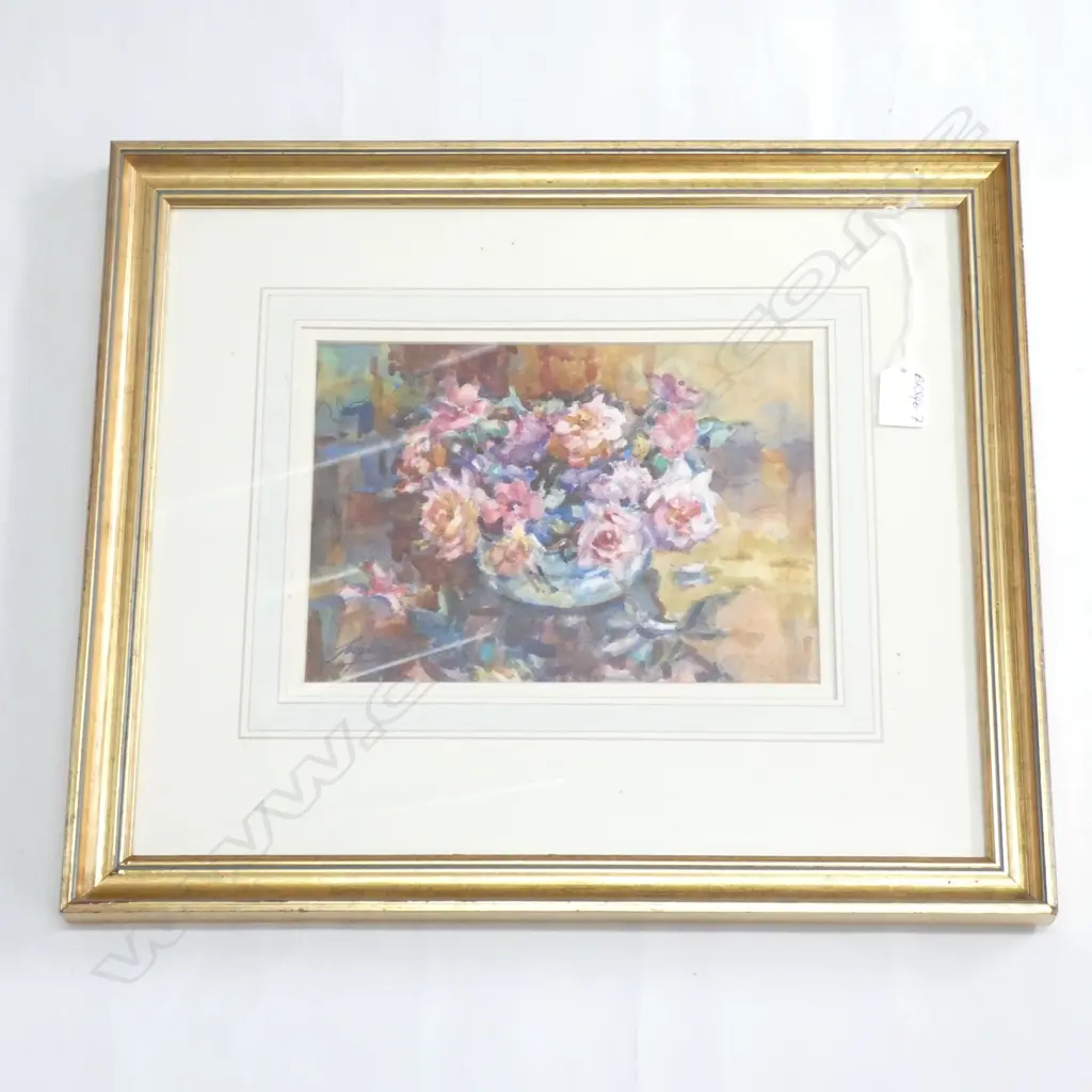 JOSEPHINE DAVIS W/C 'BUTTON HOLE ROSES' 185x260mm Image 1++