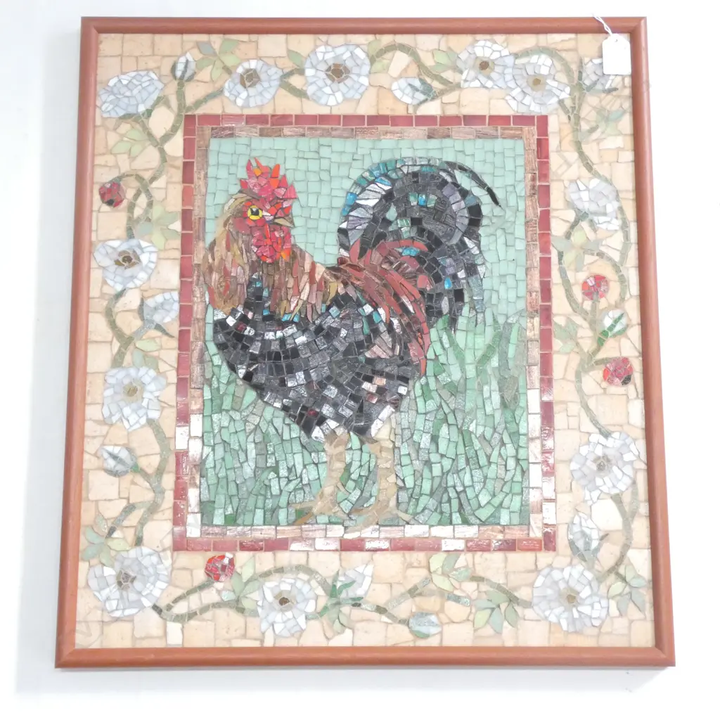 ROBYN WILLIAMS TILED WALL PLAQUE ROOSTER Image 1++