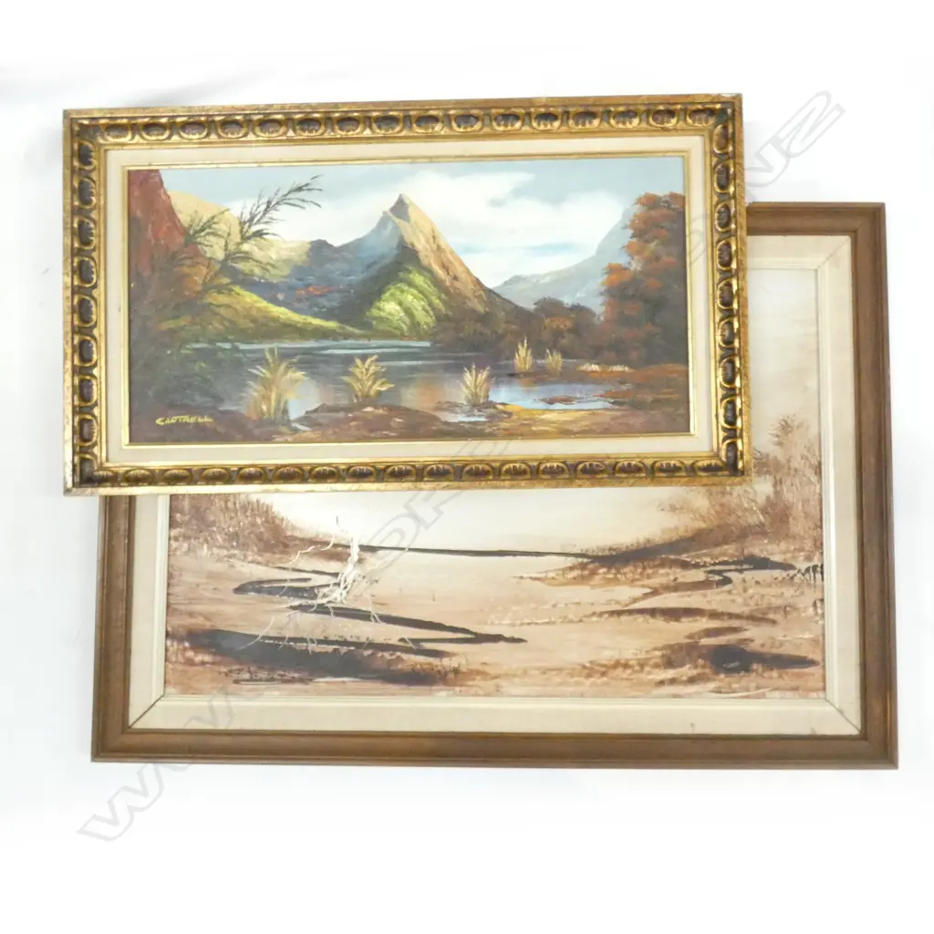 2 OLD OIL PAINTINGS - LARGEST 900 X 580MM Image 1++