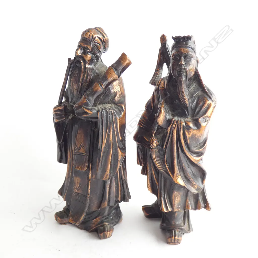 PR ORIENTAL FIGURES - PAINTED BRONZE H. 155MM Image 1++