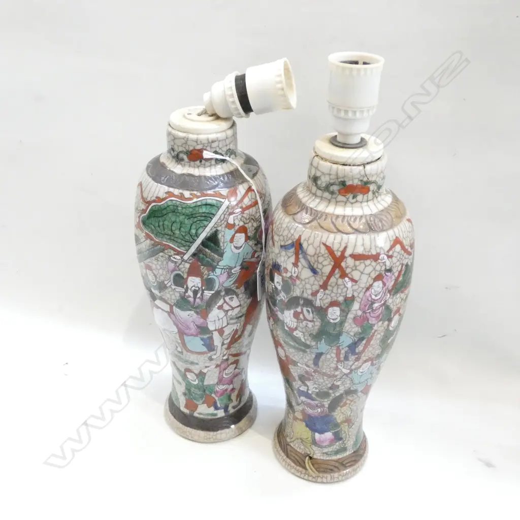 PR 19TH CENTURY CRACKLE GLAZE ORIENTAL TABLE LAMP BASES  H. 560MM Image 1++