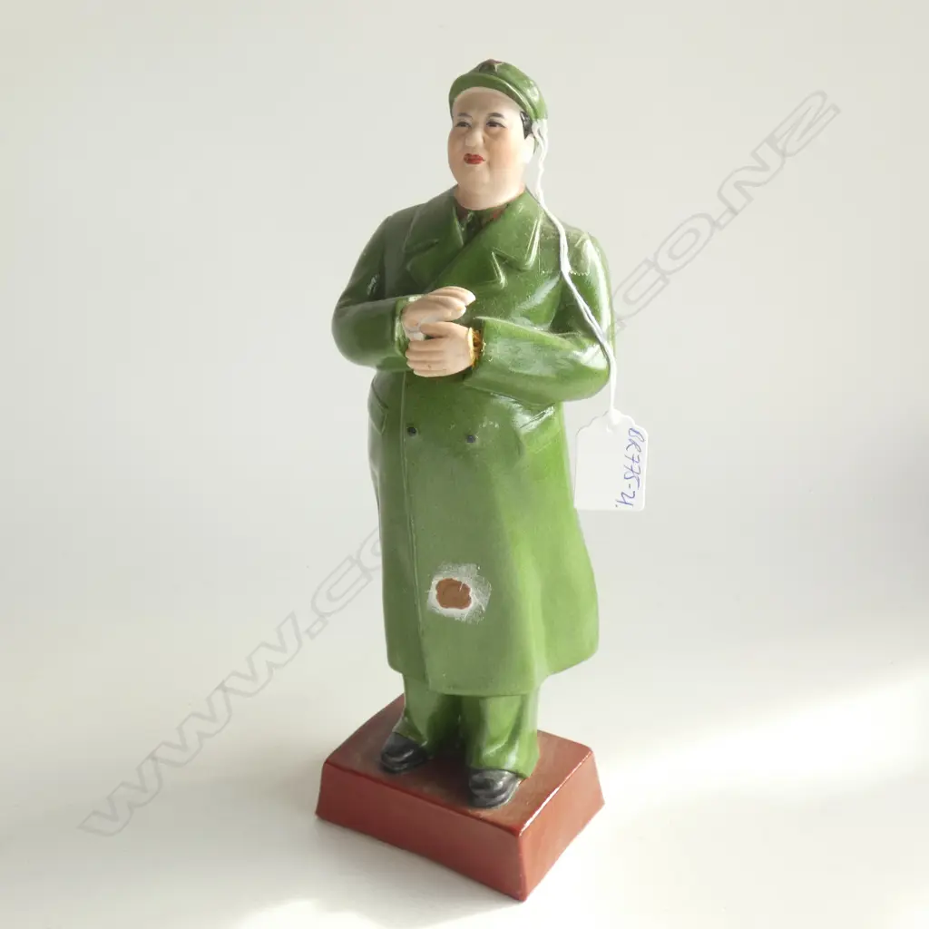 CHINESE PORCELAIN SCULPTURE OF MAO GREEN COAT H.290mm A/F Image 1++