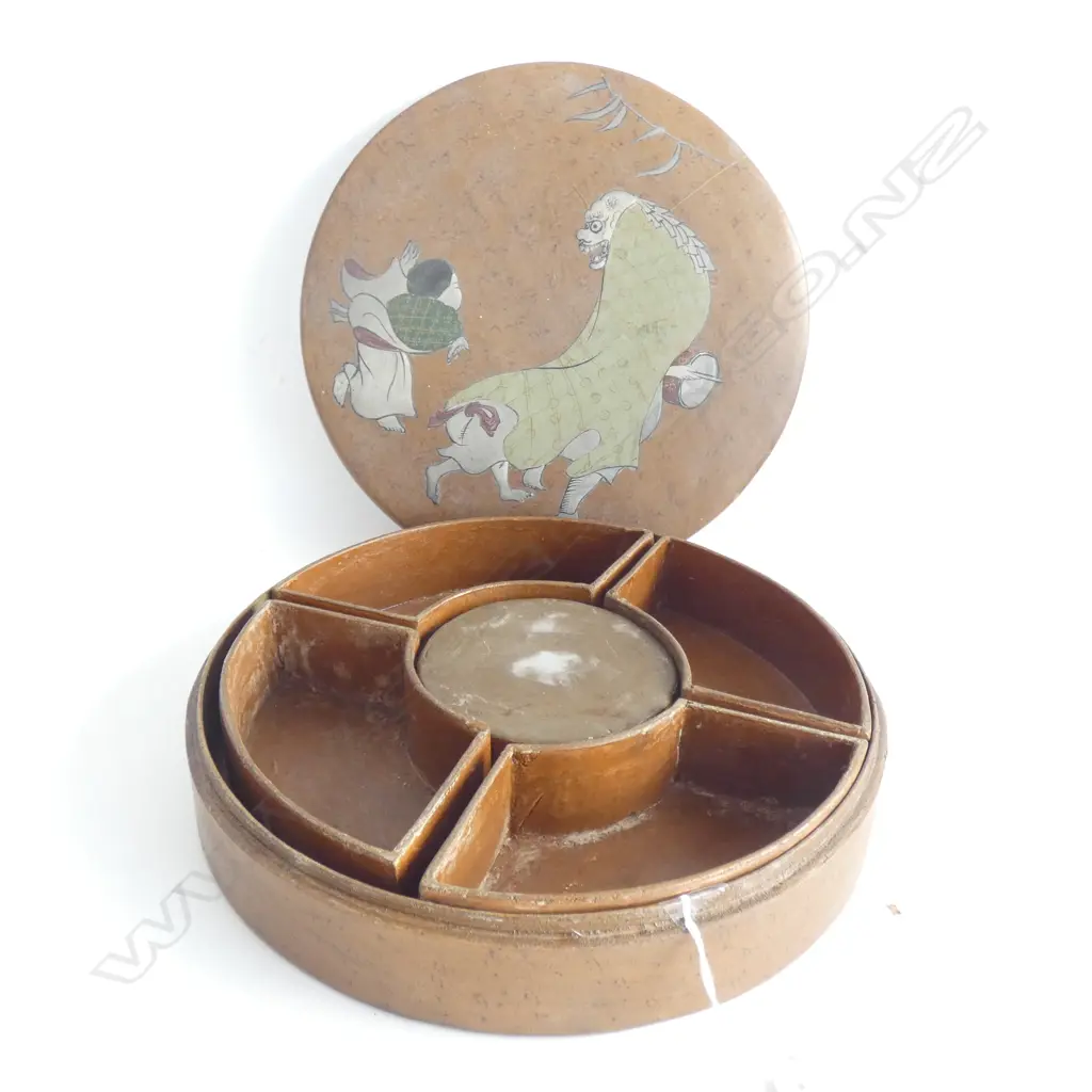 OLD ORIENTAL CIRCULAR BOX SECTIONAL INTERIOR Image 1++