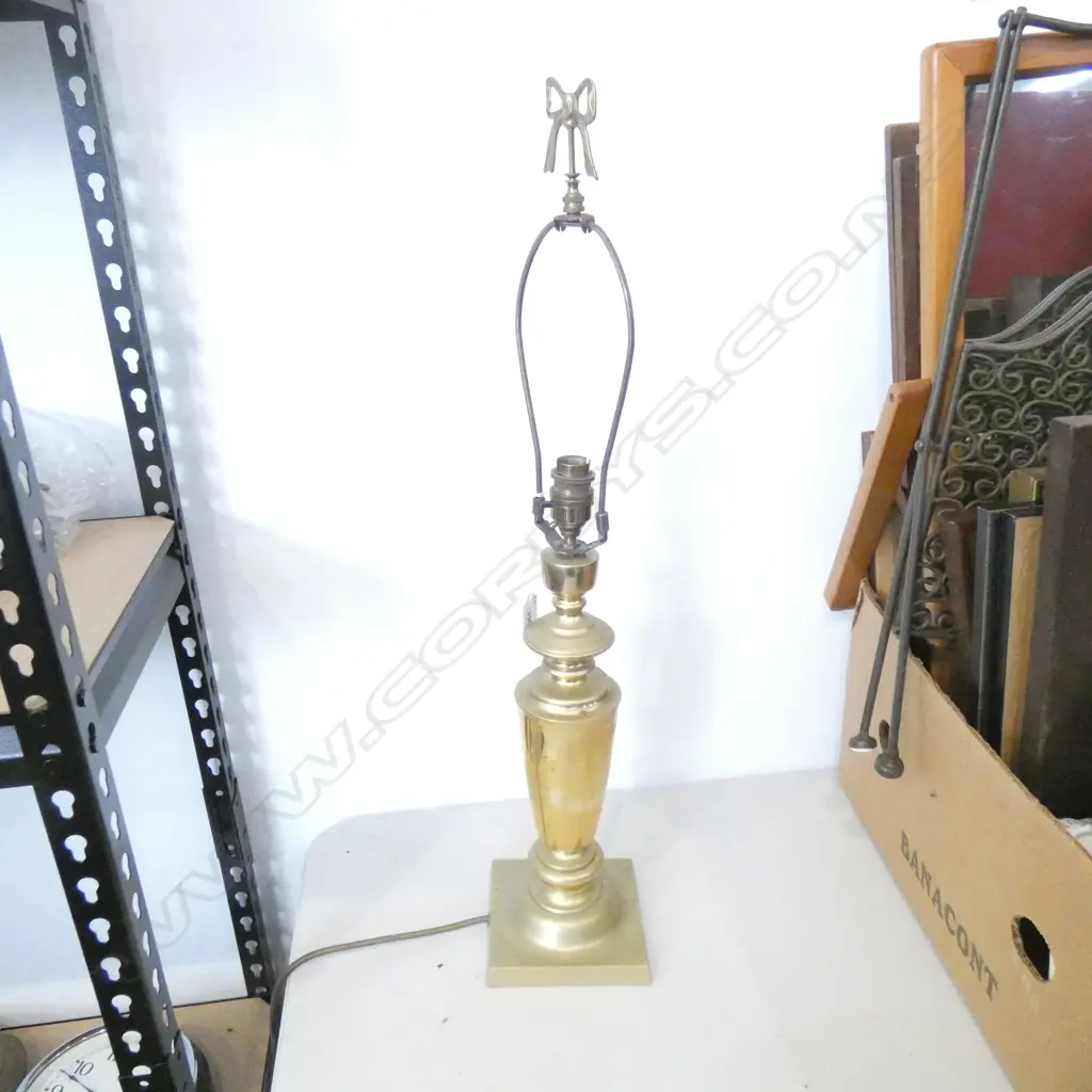 OLD BRASS LAMP BASE H 665MM Image 1++
