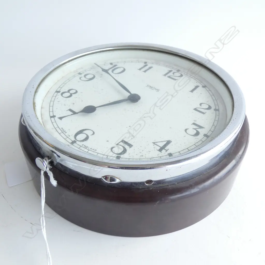 SMITHS OF LONDON STATION / OFFICE CLOCK BAKELITE ENCASEMENT C.1930S 175mm dia Image 1++