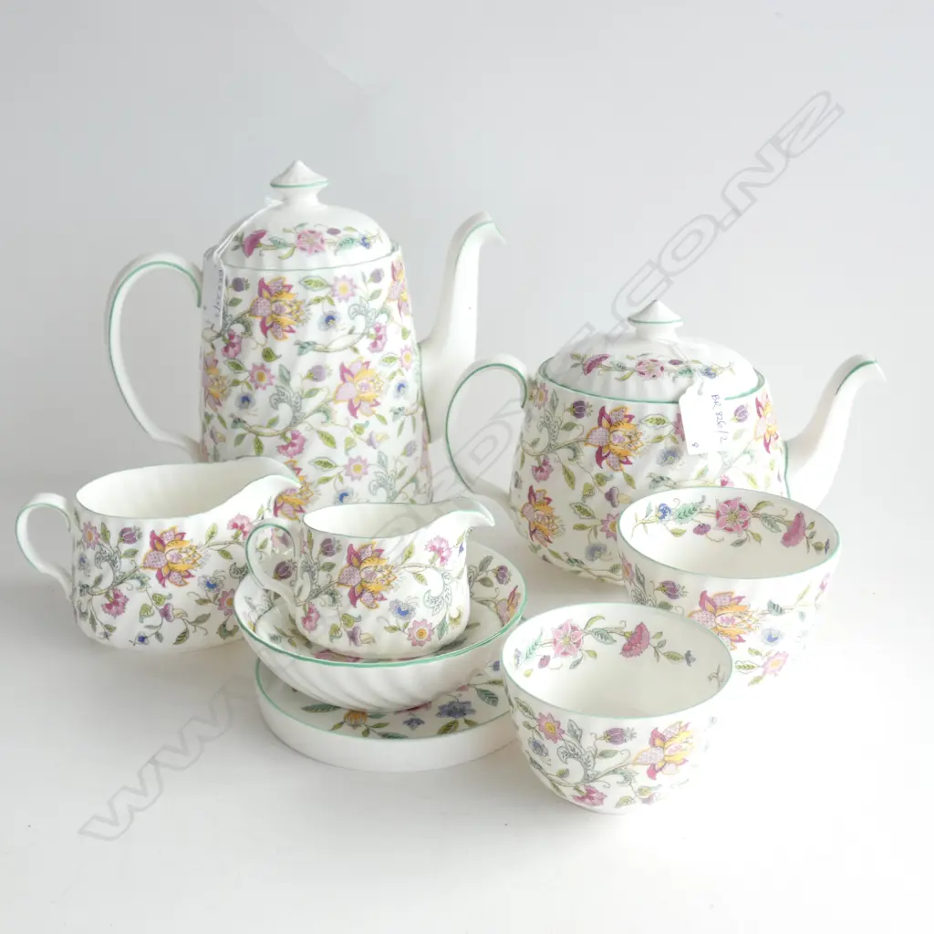 8 PCES MINTON 'HADDON HALL' INCL. COFFEE & TEAPOT Image 1++