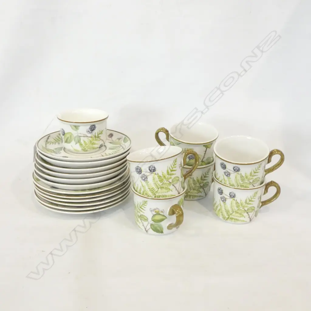 VILLEROY & BOCH FORSA TEA SET; 6 TRIOS & SUGAR BOWL Image 1++