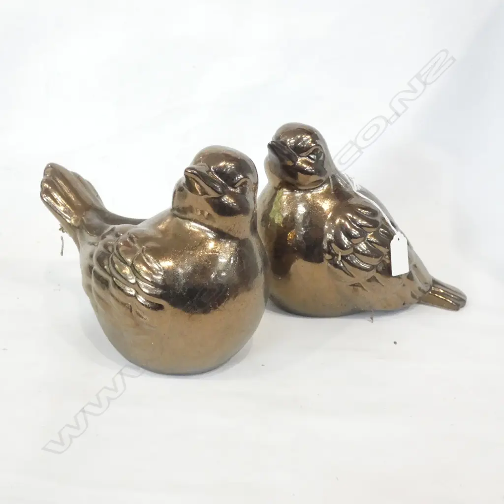 PR GOLD GLAZED CERAMIC BIRDS L.220mm Image 1++