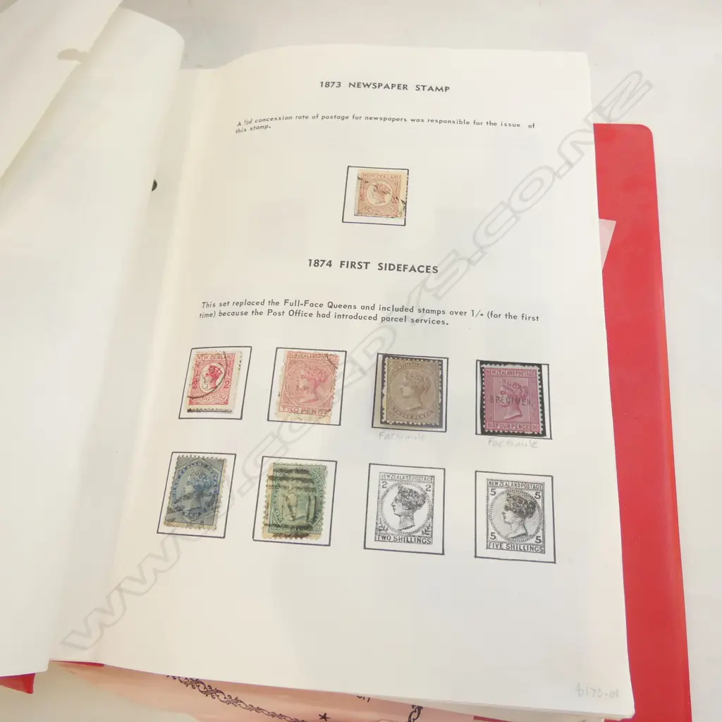 1 VOLUME NZ TASMAN STAMP ALBUM 1862 - 1993 Image 1++