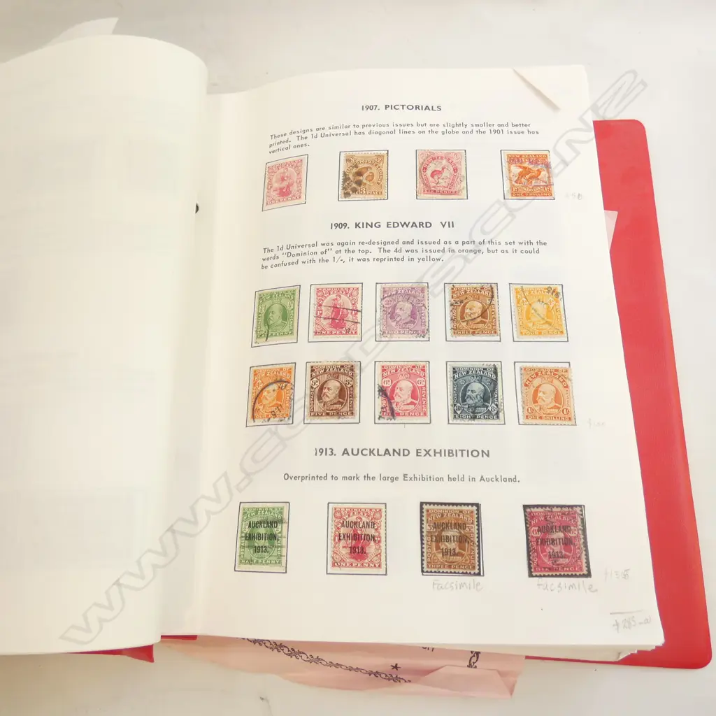 1 VOLUME NZ TASMAN STAMP ALBUM 1862 - 1993 Image 1++
