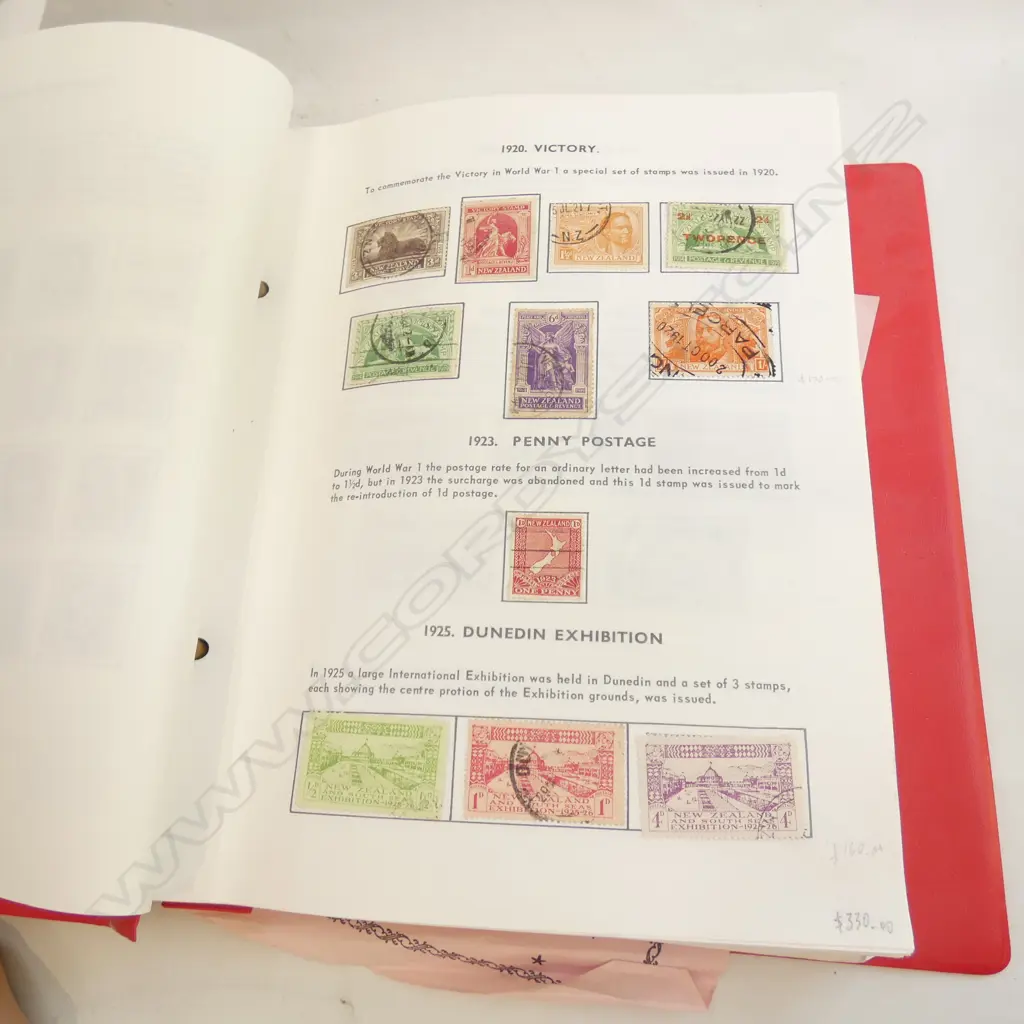 1 VOLUME NZ TASMAN STAMP ALBUM 1862 - 1993 Image 1++
