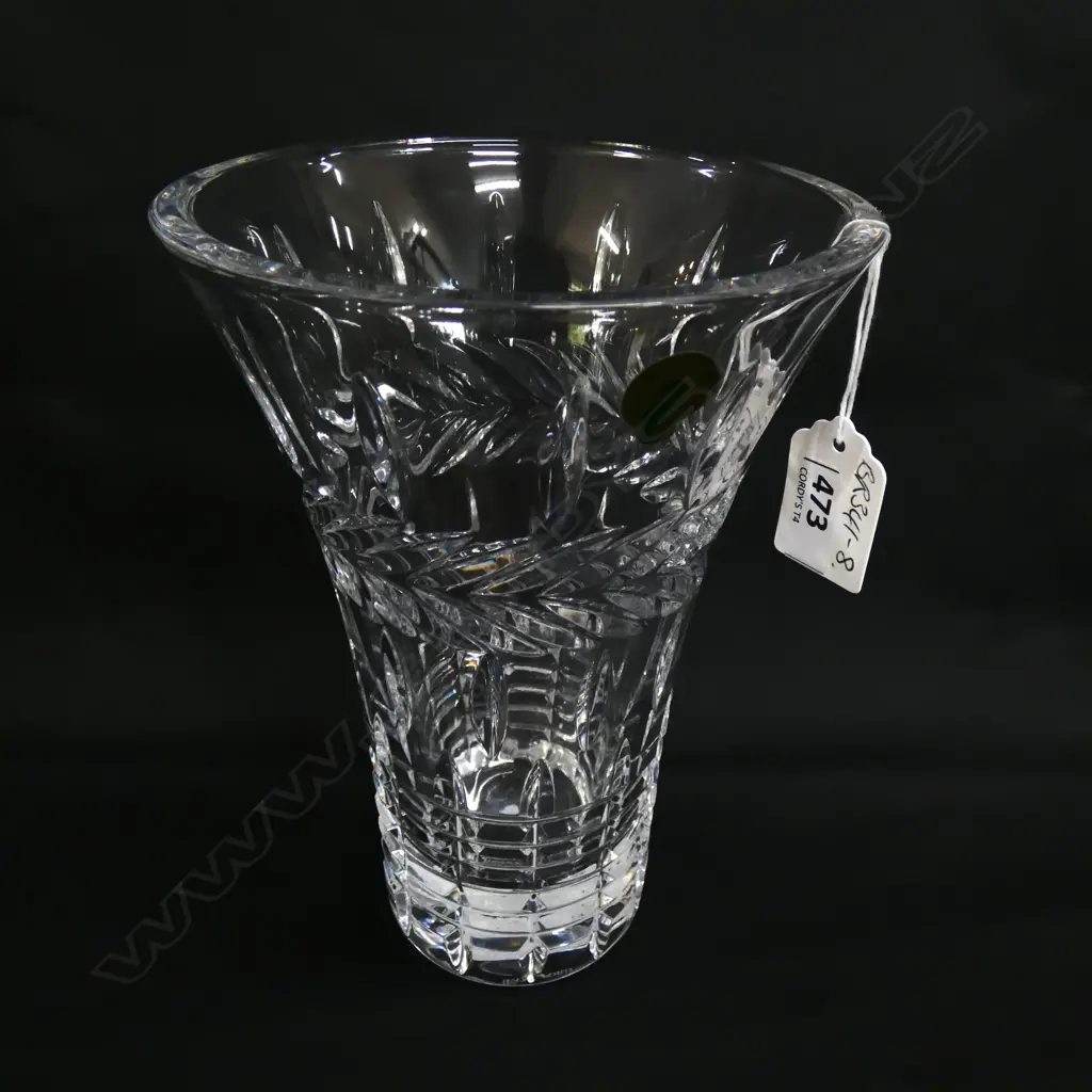 WATERFORD CRYSTAL TAPERED VASE H.200MM. ETCHED MARK Image 1++