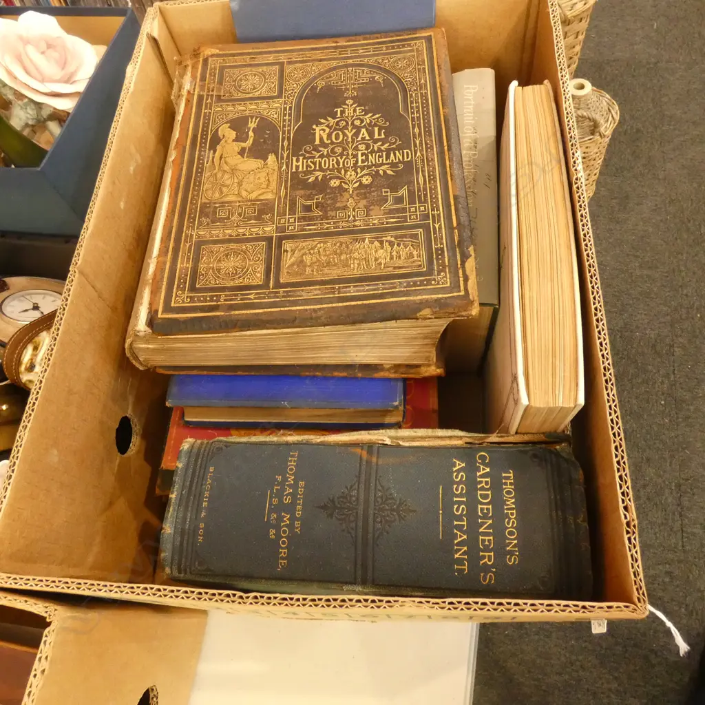 BOX LOT ASST. OLD BOOKS  Image 1++