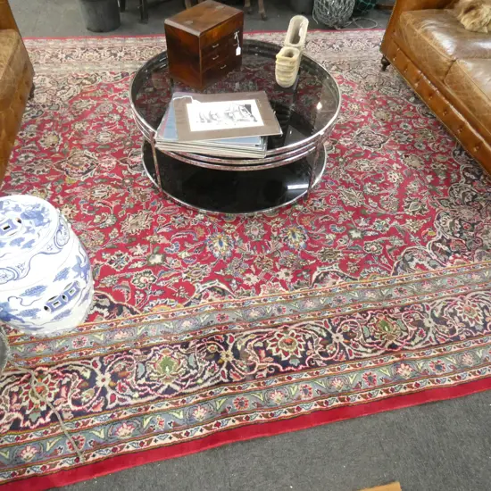 LARGE HAND KNOTTED WOOL PILE PERSIAN RUG...