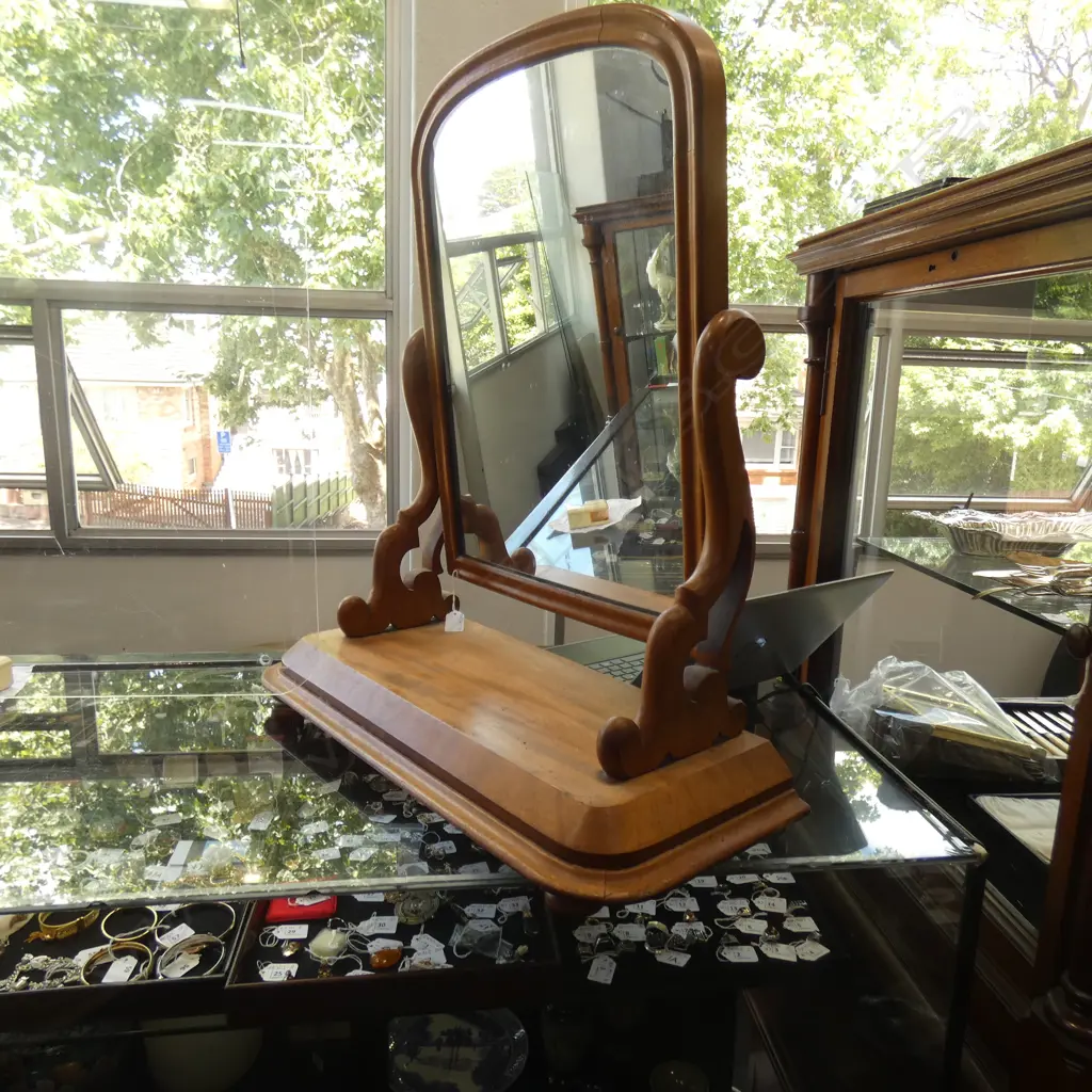 MAHOGANY TOILET MIRROR H. 730 W, 640MM Image 1++