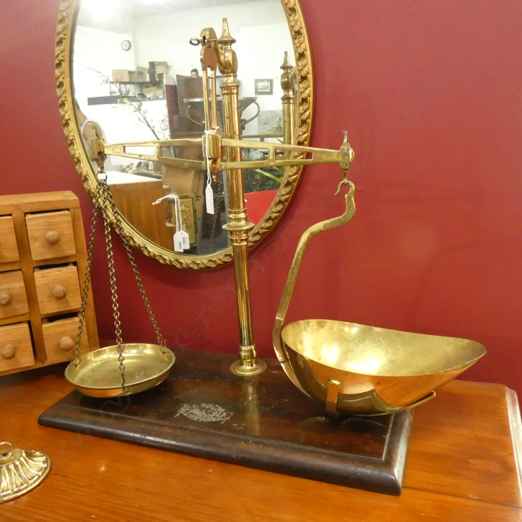 LARGE OLD BRASS SCALES H.540mm Image 1++