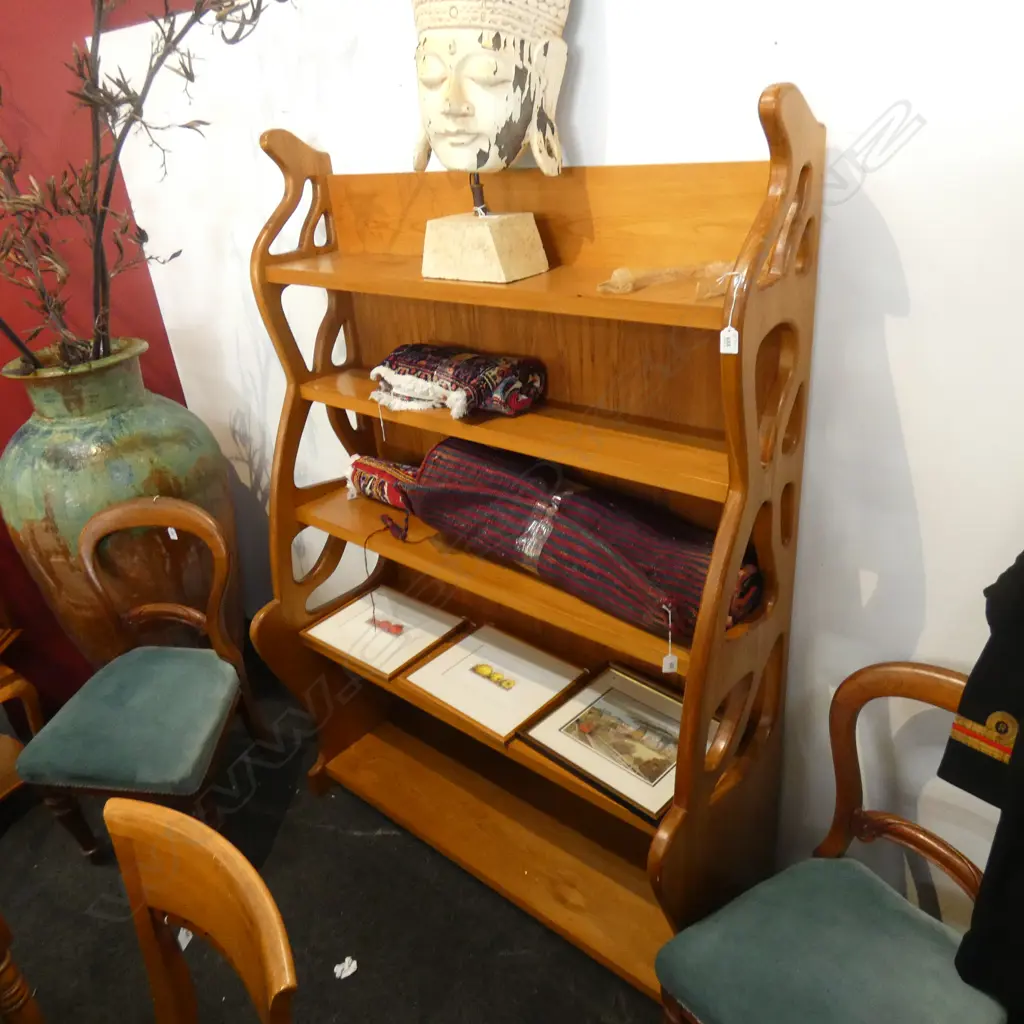 SOLID RIMU ART NOUVEAU STYLE LGE BOOKCASE Image 1++