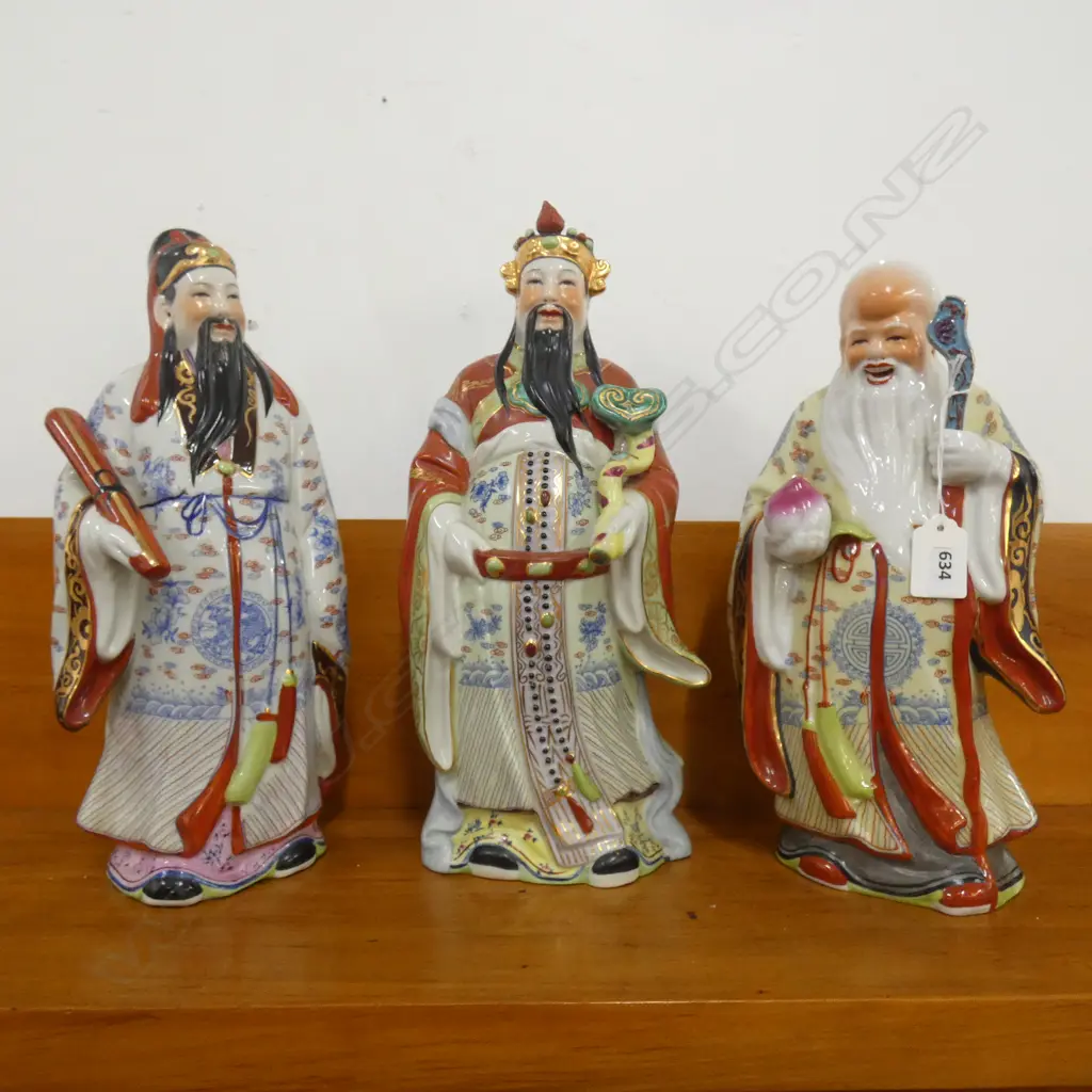3 CHINESE WISEMEN FIGURES H.330mm Image 1++