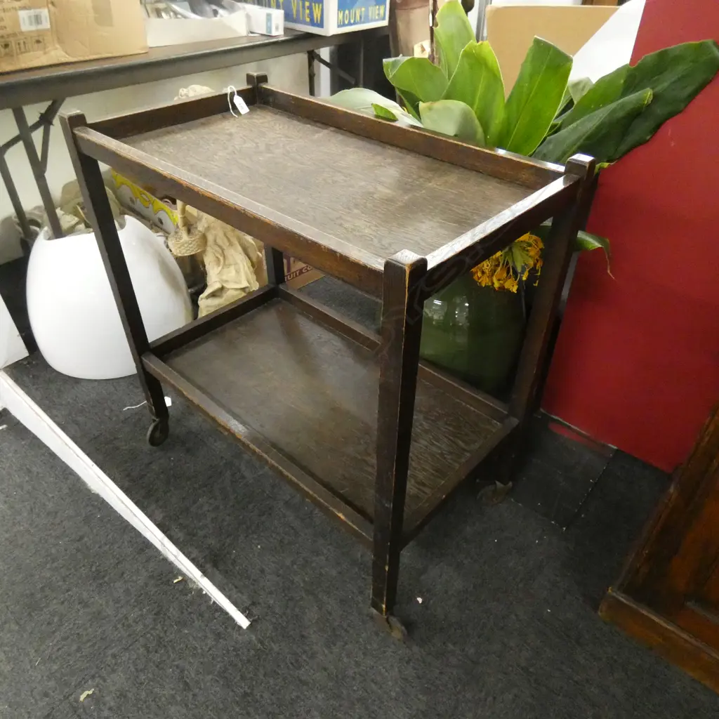 OAK TEA TROLLEY Image 1++