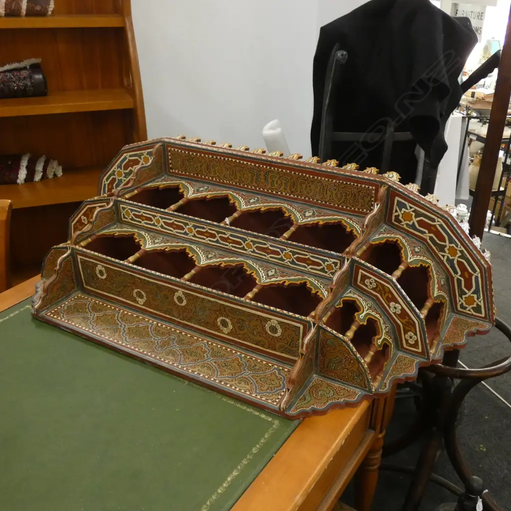 MOROCCAN SHELF; 3 TIERS & HAND PAINTED... Image 1++