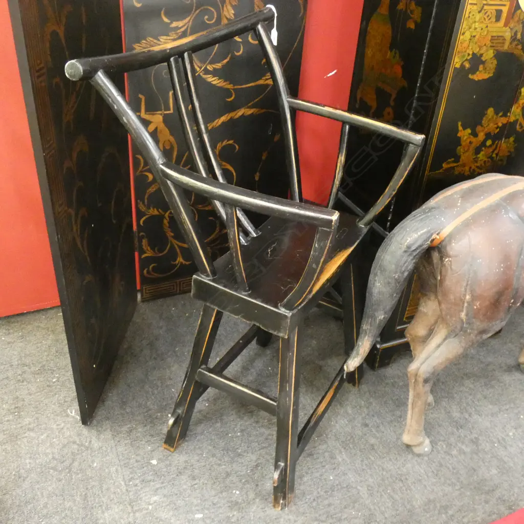 EBONISED ORIENTAL CHAIR W.620mm Image 1++
