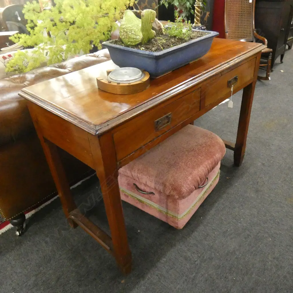 COLONIAL WOODEN 2 DRAWER HALL STAND L 1130MM Image 1++