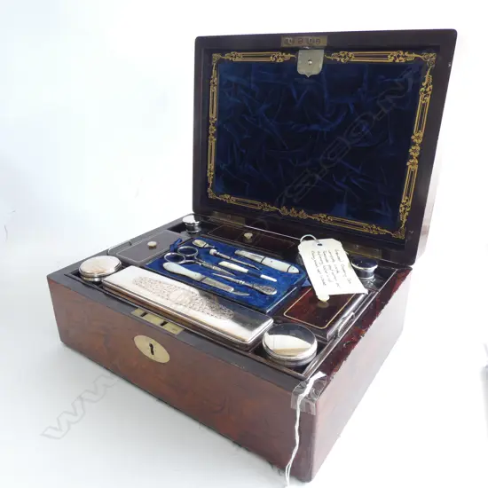 ROSEWOOD DRESSING BOX INCL. CONTENTS...