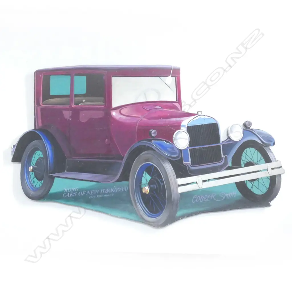 COBBER SMITH 4 'KONG CARS OF NEW YORK' OIL ON BOARD W.1170mm Image 1++