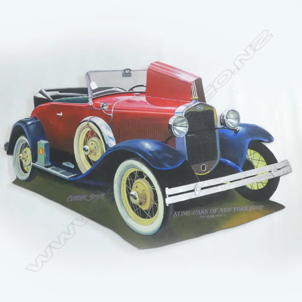 COBBER SMITH 4 'KONG CARS OF NEW YORK' OIL ON BOARD W.1180mm Image 1++