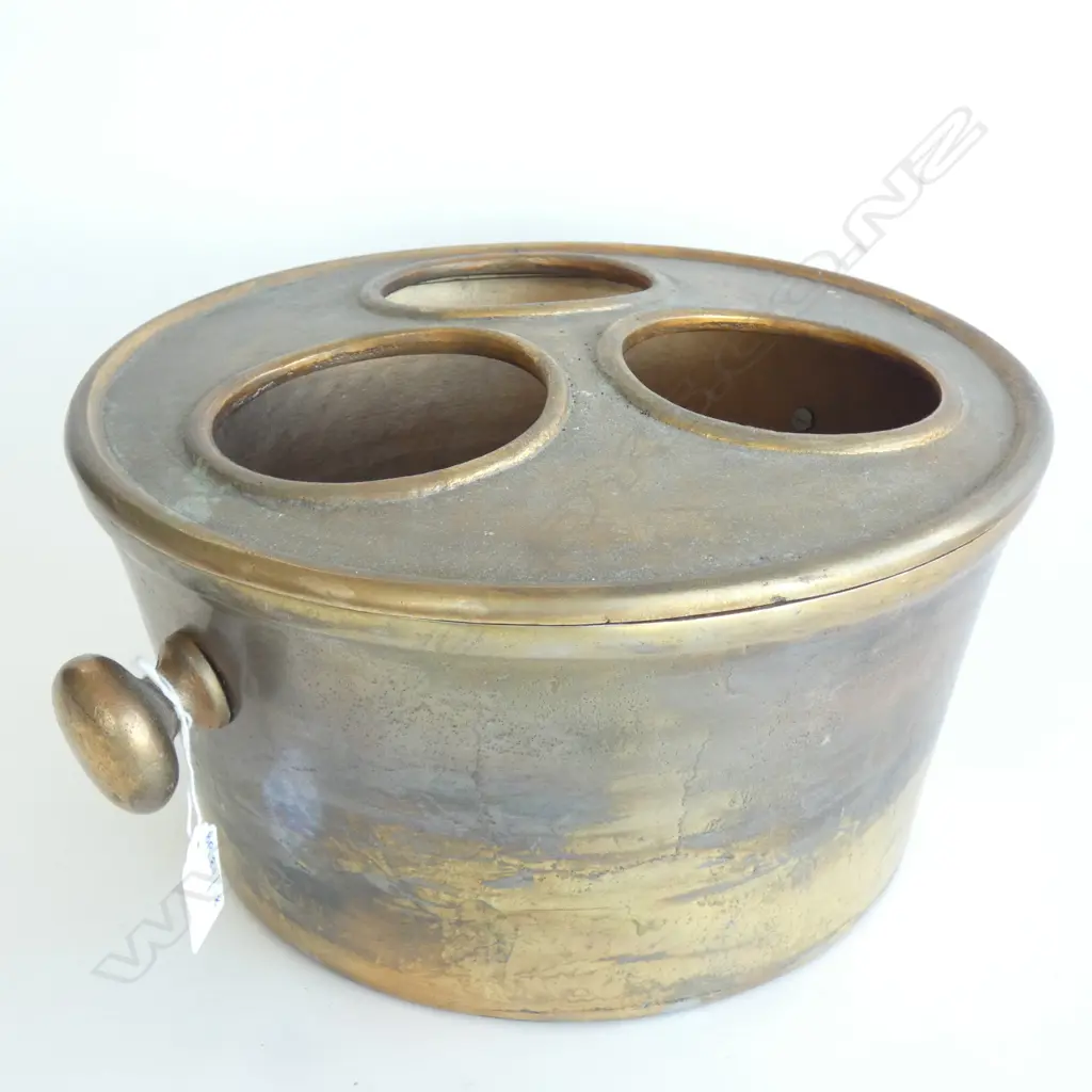 HEAVY BRASS WINE COOLER BUCKET FOR 3 BOTTLES 310mm dia Image 1++