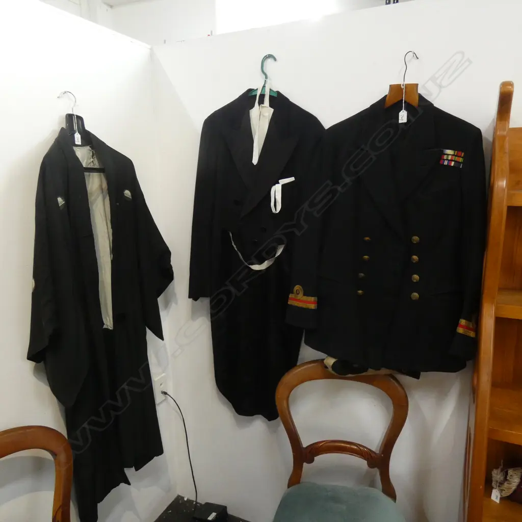 VINTAGE TUX TAILS, OFFICERS UNIFORM, BLACK KIMONO Image 1++