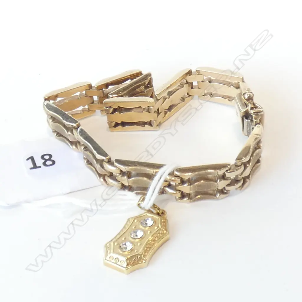 (16154) 333 GOLD CHAIN BRACELET & PENDANT  Image 1++