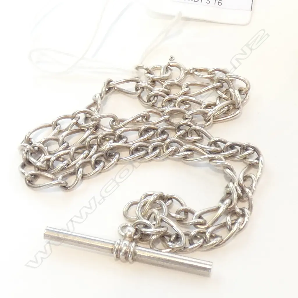 MODERN SILVER CLASSIC STYLE FOB CHAIN 21gms Image 1++
