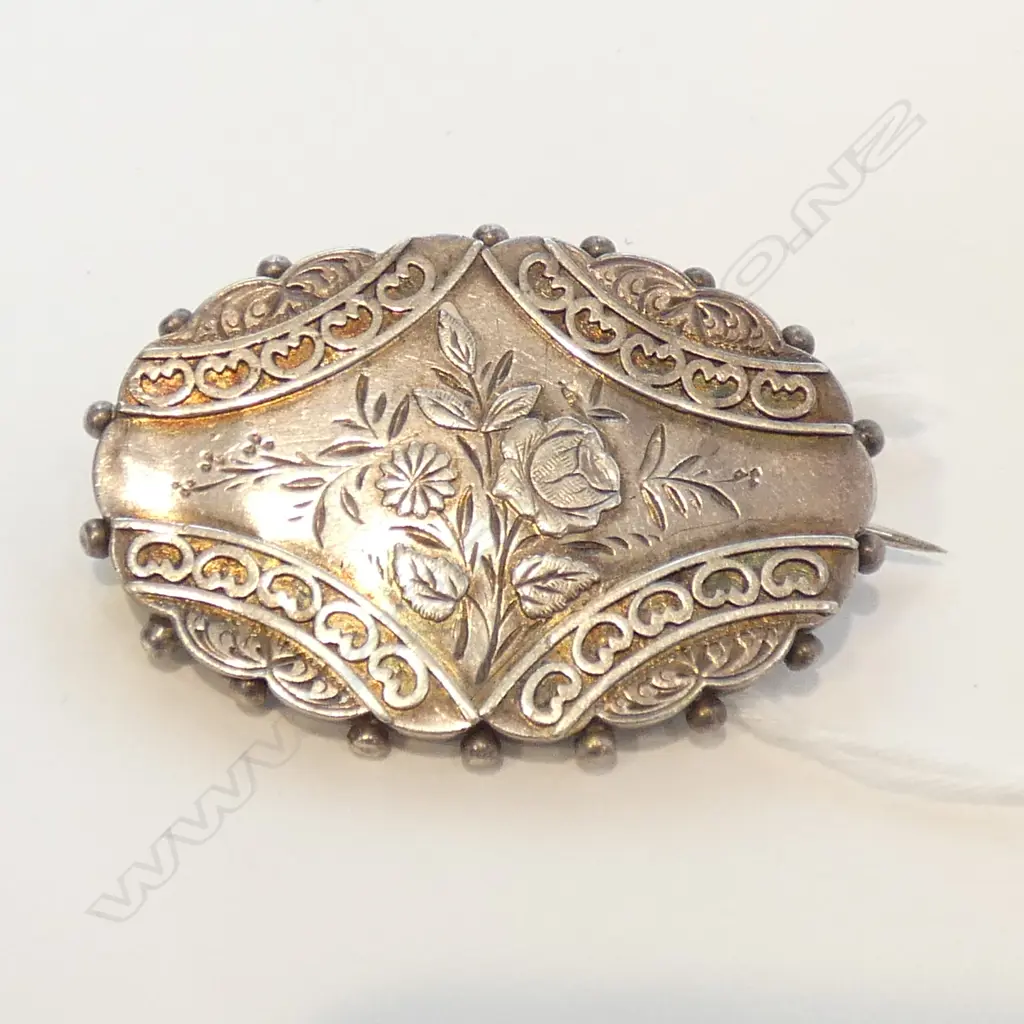 VICTORIAN SILVER BROOCH 7.1 GRAMS Image 1++