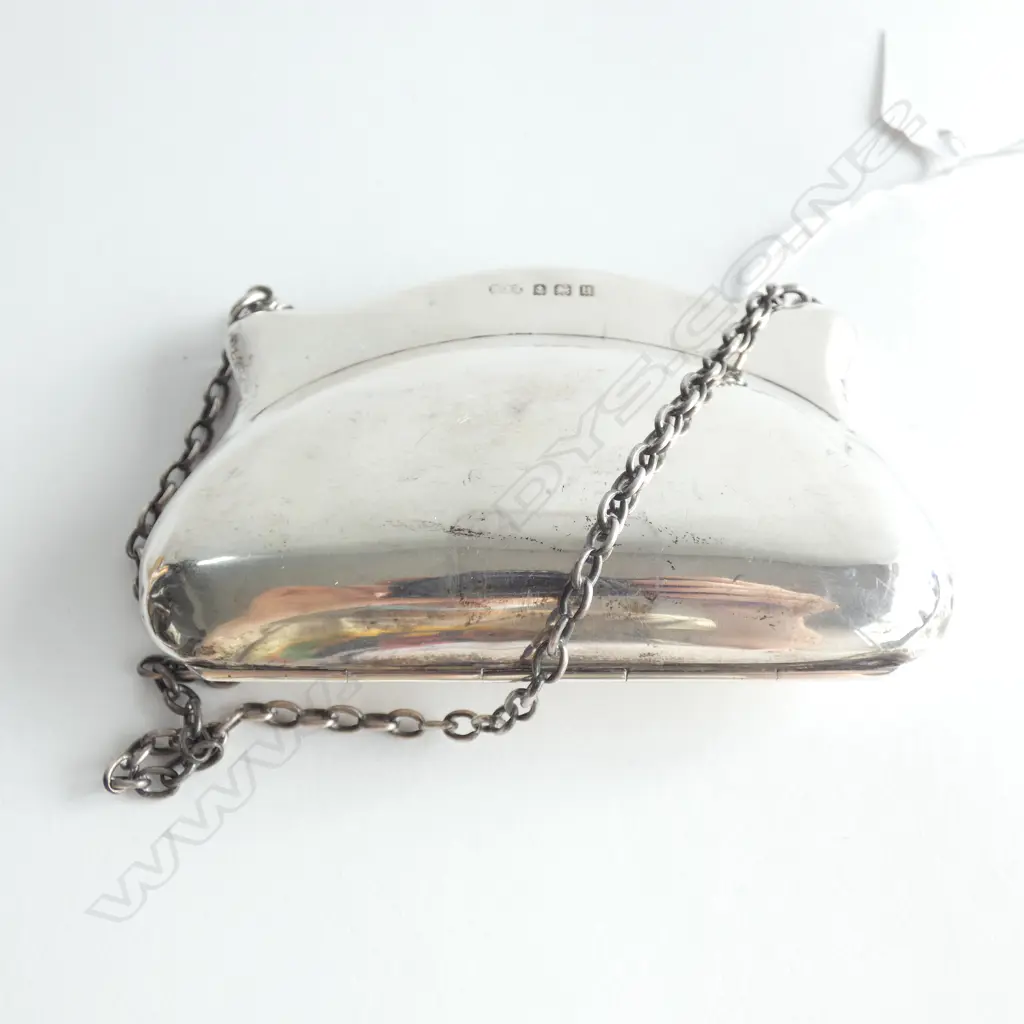 (16170) SM STG SILVER BAG (L 110MM)  WITH CHAIN BIRMINGHAM 1919   Image 1++