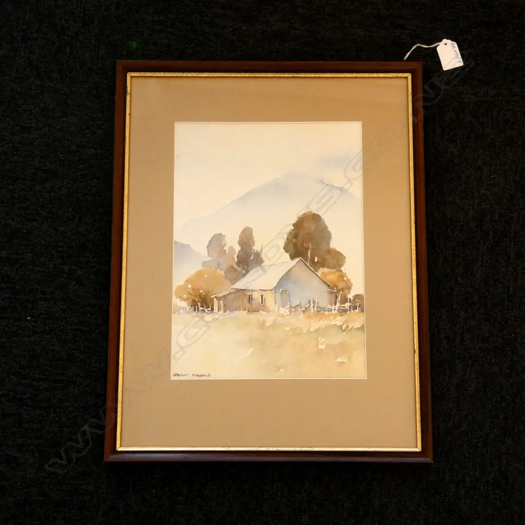 BRENT TROLLE 'OLD FARM BUILDING KOKATAHI WEST COAST' W/C 1975 290x210mm Image 1++