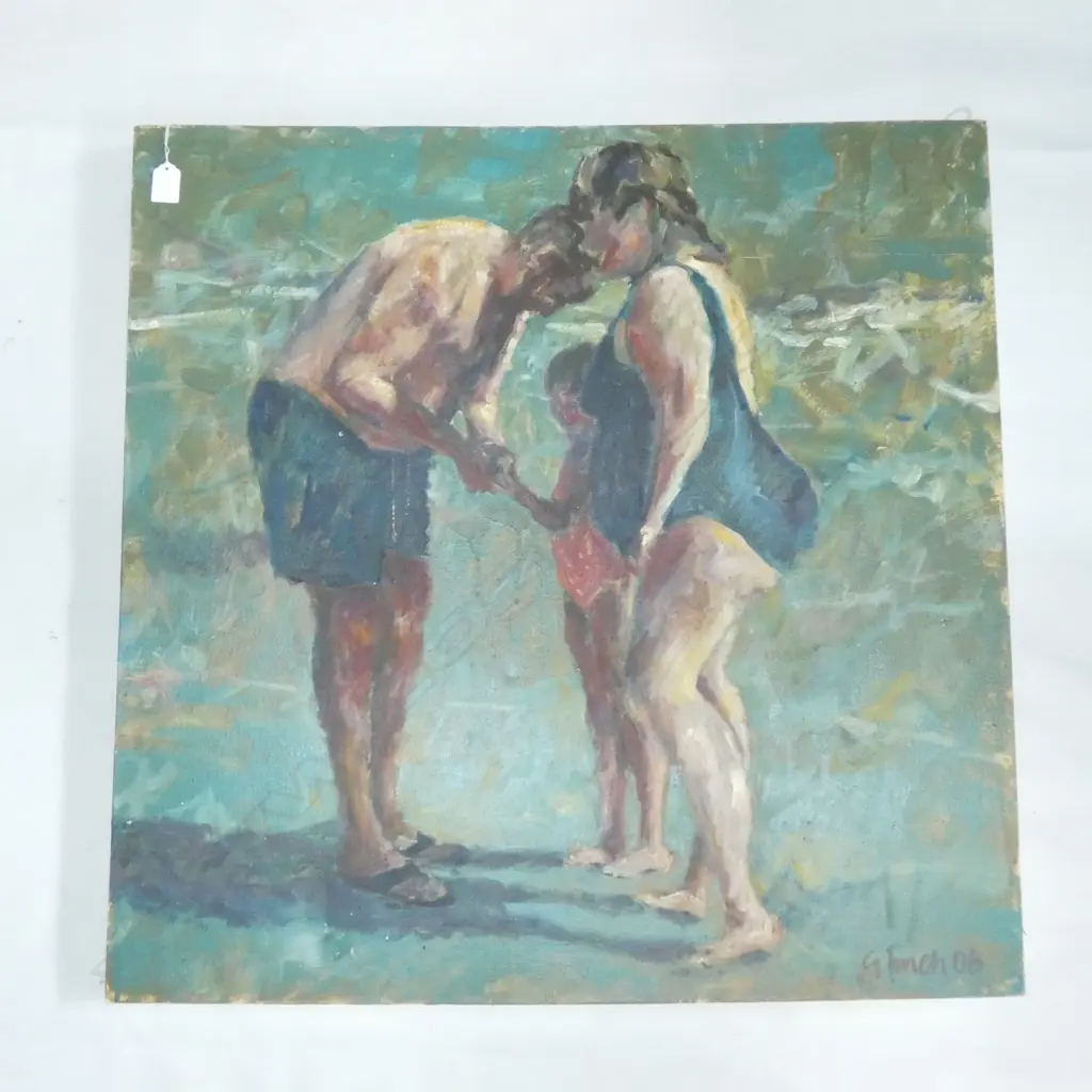 GRANT FINCH 'LET ME SEE' UNFRAMED OIL '08 760x765mm  Image 1++