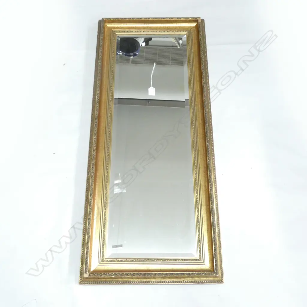 GOLD FRAMED BEVELLED MIRROR 1050x440mm Image 1++